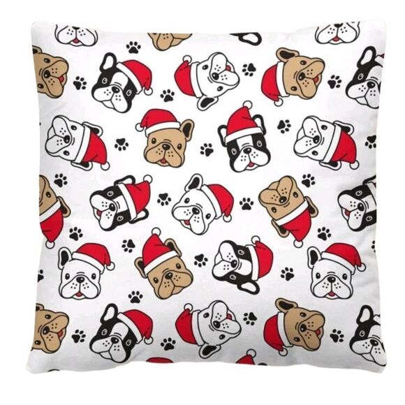 Bulldog Christmas Pillow Cover - Picture 3 of 4